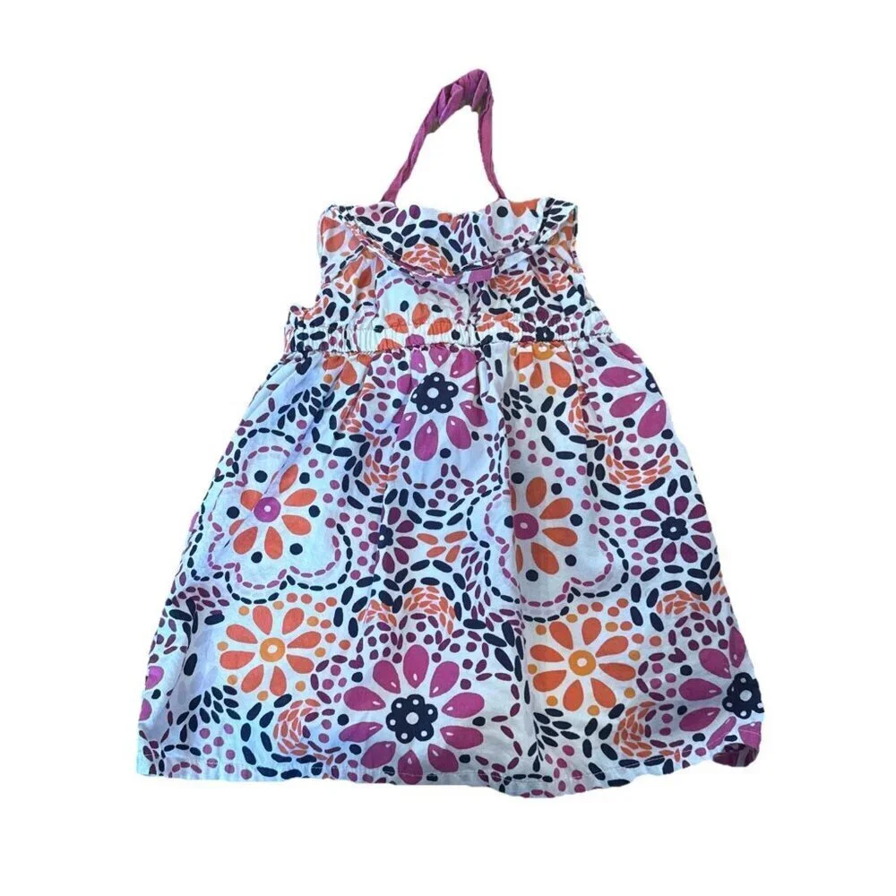 Gymboree Girls Spice Market Orchid Flower Halter Top Dress Sundress 12-18 M